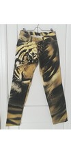 Roberto Cavalli Iconic Runway Tiger Print Jeans Pants Size S Women s Rare 2000 s