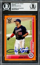 Juan Soto Signed 2021 Topps Big League Orange Card 290 Mets Beckett #16704331