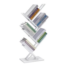 5 Tier Tree Bookshelf, Floor Standing Bookshelf for Narrow Space,Storage Orga...