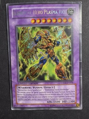 Yugioh Elemental Hero Plasma Vice CT04-EN006 Secret Rare Limited Edition HP