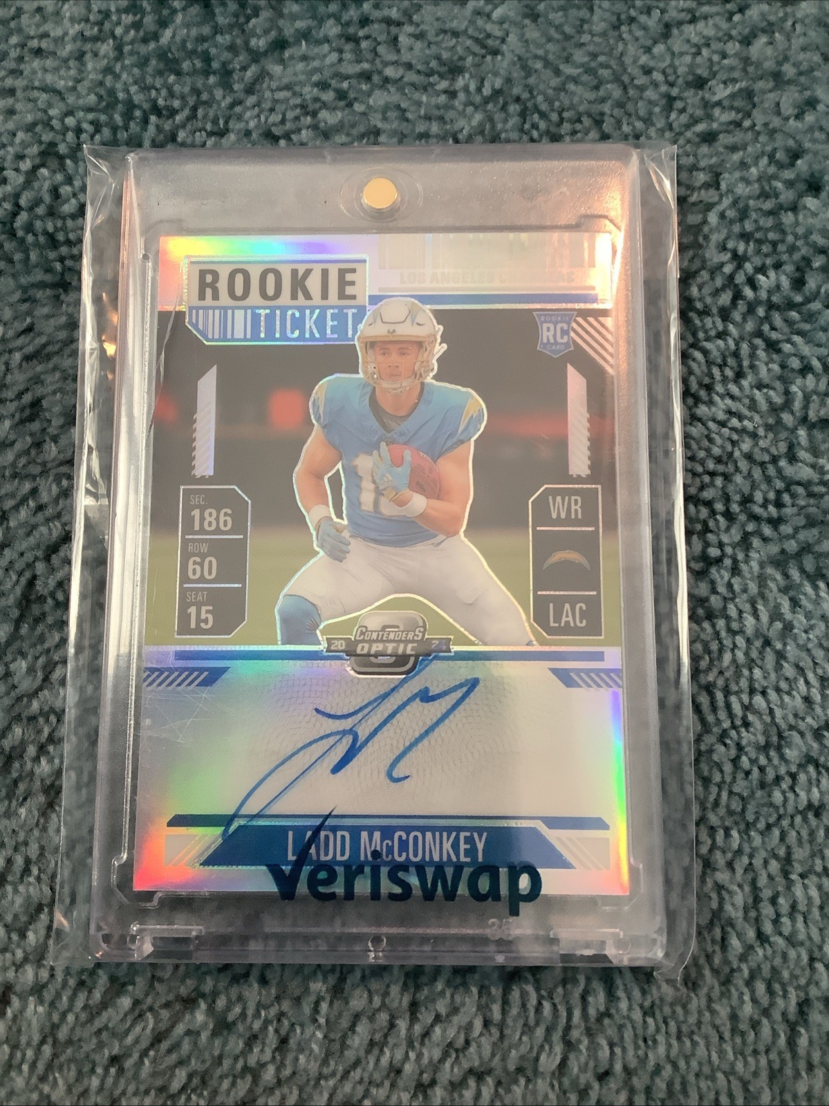 2024 Contenders Optic Rookie Ticket Autograph Ladd McConkey #110 Silver (AU, RC)