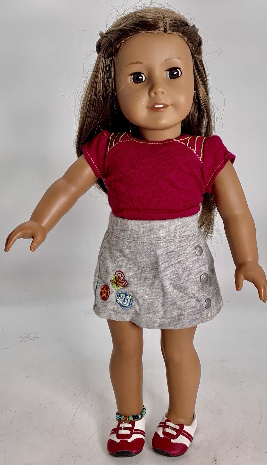 2012 Retired American Girl 18" Doll Wearing The Fresh & Fun U Pink Skirt Set