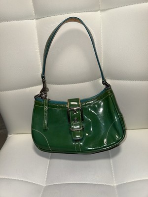 Vintage Coach Green Patent leather Hampton Demi Bag No L30-6731 | eBay