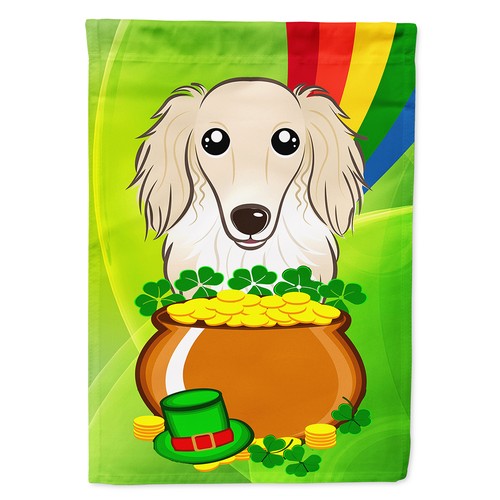 Caroline's Treasures Langhaar Creme Dackel St. Patricks Day Hausflagge - Bild 1 von 4