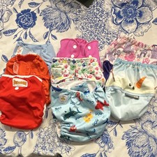 8 Mixed brand Reusable Diaper Cover Lot Multicolor. Brands in description