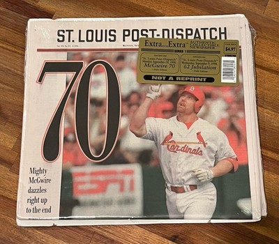 62 70 McGWIRE HOME RUN ST LOUIS POST-DISPATCH NEWSPAPER MARK McGWIRE Jubilation
