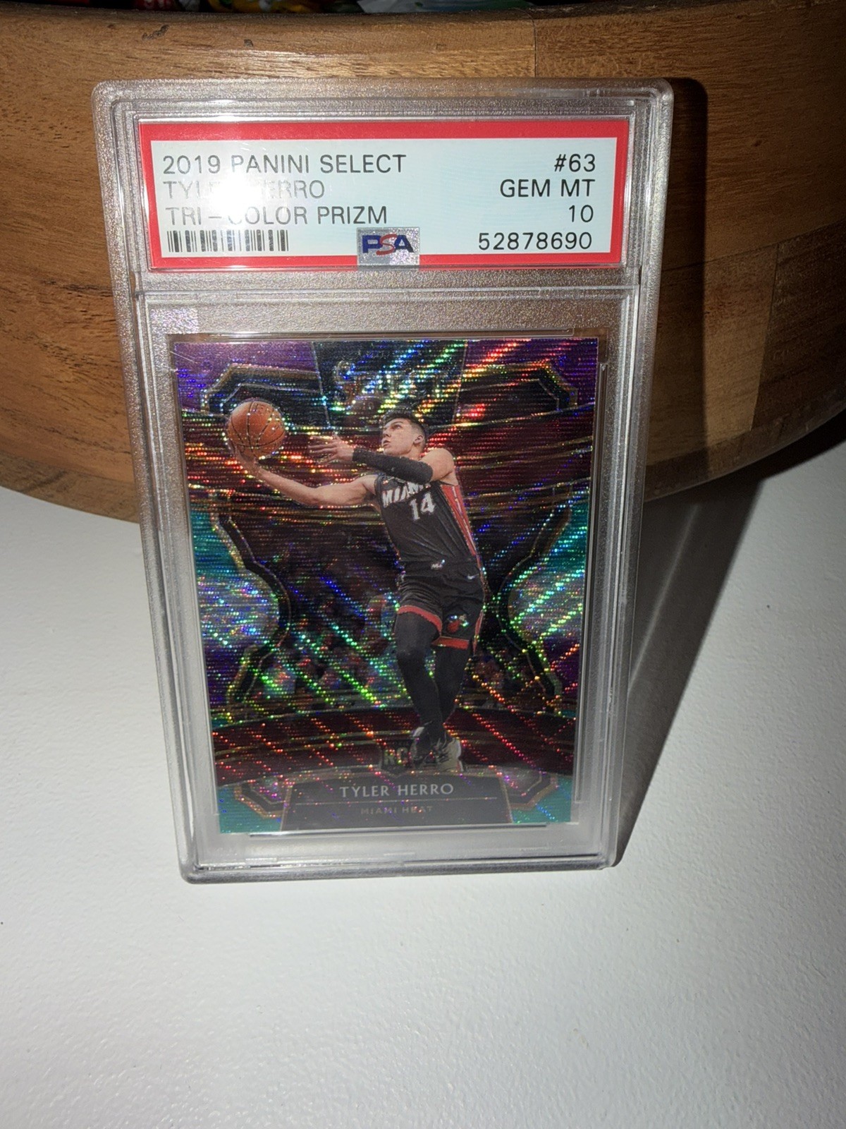 2019 Select Tri-Color Prizm #63 Tyler Herro Heat RC Rookie PSA 10 GEM MINT