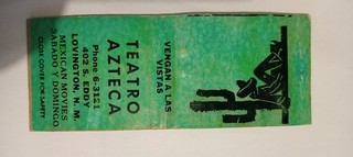Teatro Azteca Lovington New Mexico Bobtail Matchcover Lot 949 No Tariff Fee