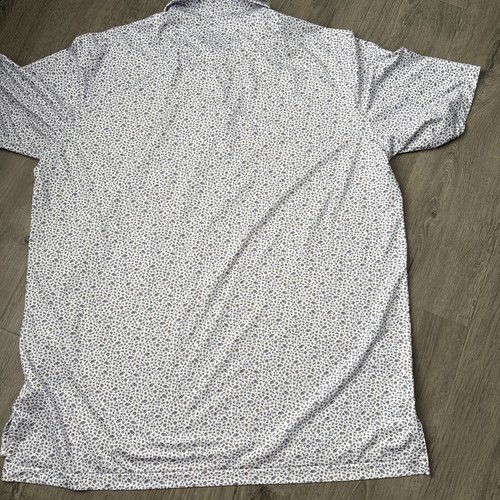 Peter Millar Polo Shirt Men XXL Performance Summer Comfort all over pattern x2 - Picture 16 of 16
