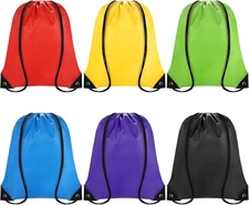 Drawstring Backpack Bulk 6 PCS, Drawstring Bags String Backpack Cinch Sack Gym B