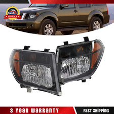 Black Headlights For 2005-08 Nissan Frontier For 2005-07 Nissan Pathfinder Pair