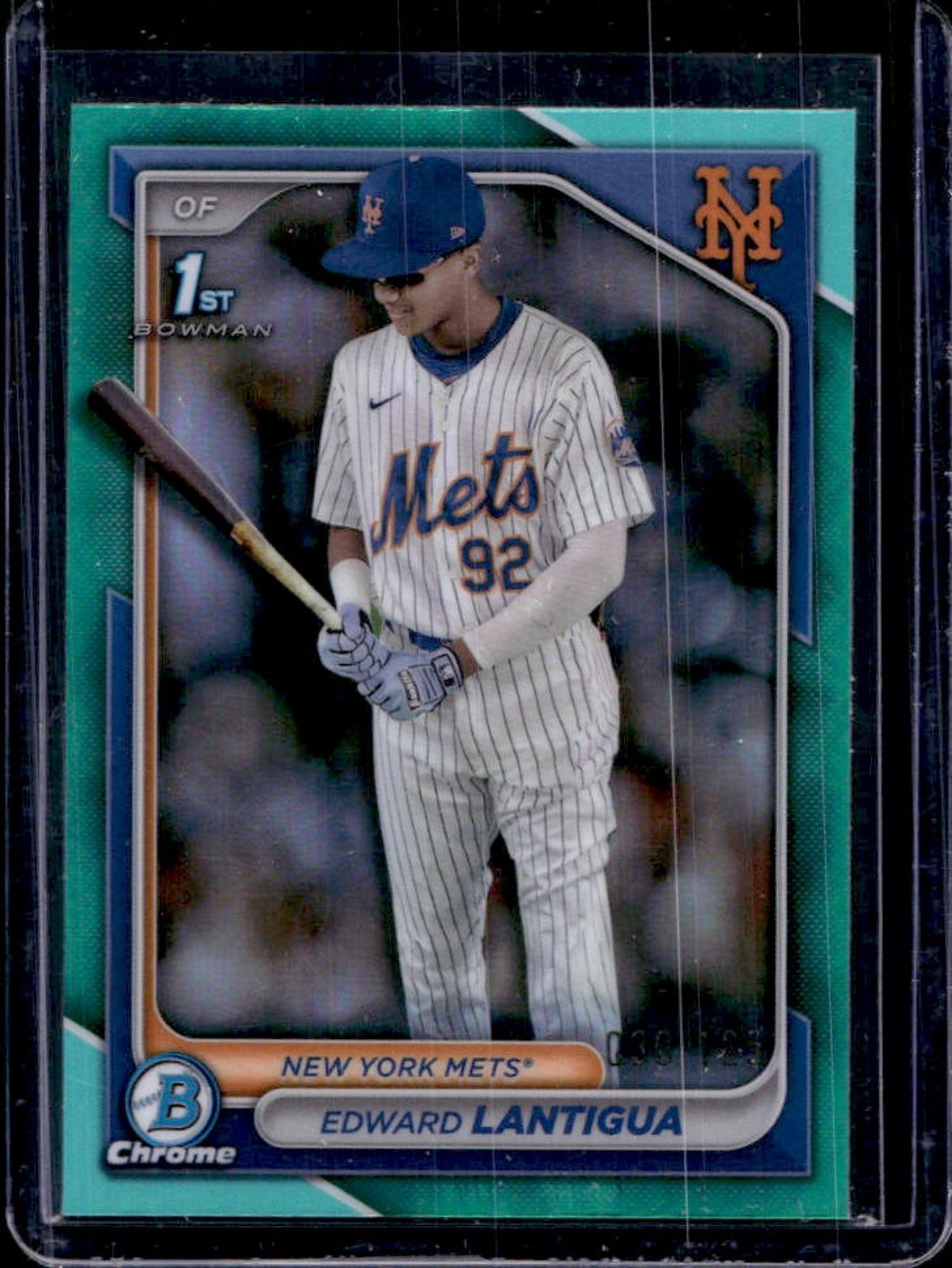 2024 Bowman Chrome Edward Lantigua Aqua Refractor 1st Prospect #/125 Mets