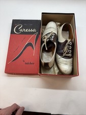 Vintage Authentic 1950s Women s Saddle Shoes Size 5.5 W/original Box Caressa