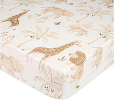 Safari Nursery Decor Crib Sheet, 100 Cotton Fitted Sheet for Standard Mattress