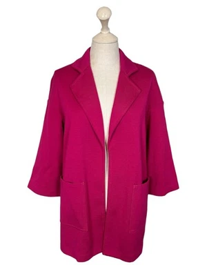 St. John Open Front Knit Blazer Jacket Wool Blend Pink Women's 6