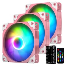 3-Pack Computer Case Fan 120mm Address RGB  PWM Cooling Fans High Performanc...