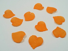Transparent Acrylic Pendants Qty 50 Frosted, Leaf, Orange, Dyed, about 16x15x2mm