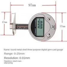 Caliper Gauge Round Metal Covered Miniature Digital Jeweler's Gauge 0-25mm
