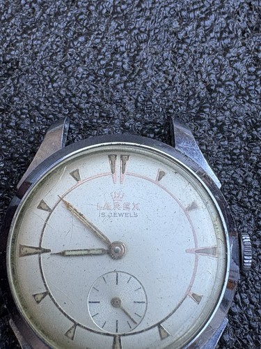 VINTAGE LAREX 15 jewels SWISS MECHANICAL MEN'S WATCH FOR PARTS/Repair - Picture 3 of 9