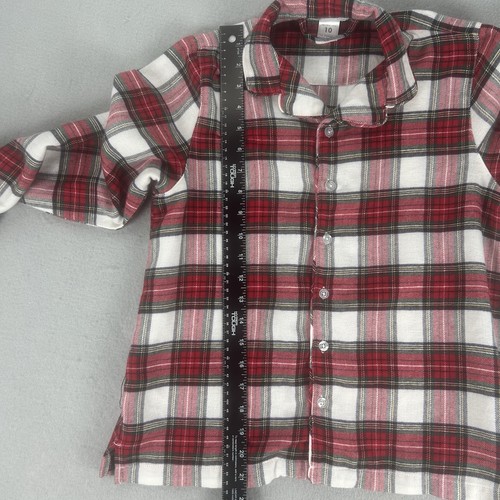 Pigiama camicia Pottery Barn bambino taglia 10 flanella rossa unisex Stewart a quadri - Foto 4 di 8