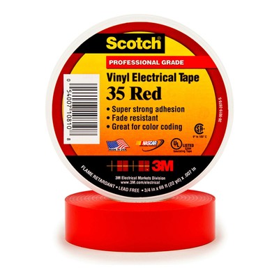 3M Deutschland PVC Elektro-Isolierband 19 mm x 20 m rot Scotch 35-19X20RDNEW