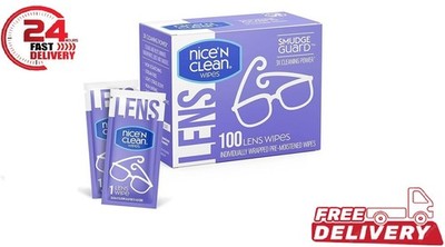 Nice 'n Clean SmudgeGuard Lens Cleaning Wipes 100 Total Wipes-Free Shipping USA