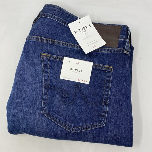Adriano Goldschmied B-Type 1 Men's 42 Slim Medium Wash Blue Denim Straight Jeans