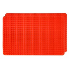 2 Pack Silicone Dish Drying Mat, 15.4" x 10.8" Large Silicone Trivet, Red