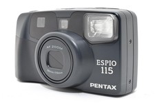  Exc 5 Pentax Espio 115 Black Point  Shoot 35mm Film Camera From JAPAN 118
