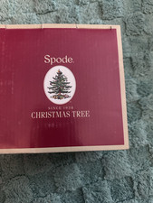 Spode Christmas Tree Porcelain 6 Tea Cups  6 Saucers Set, 7 oz.