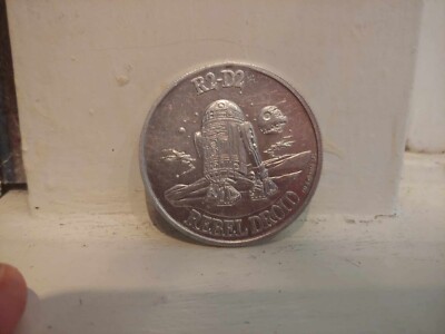 Vintage 1984 STAR WARS Collector R2-D2 Rebel Droid Silver Color Coin ...
