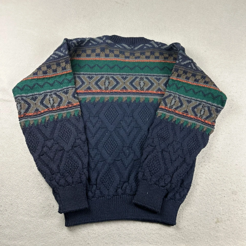 Suéter de Colección American Eagle Para Hombres XL Azul Lana Isla Justa Mangas Largas Pullover Foto 3 de 4