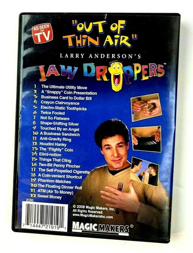 Larry Anderson's Jaw Droppers DVD Volume1 Out Of Thin Air Learn Magic Tricks - Imagen 3 de 3