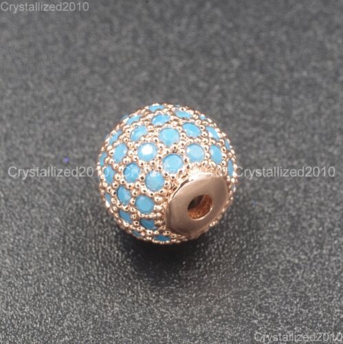 Natural Gemstones Turquoise Pave Round Disco Ball Bracelet Connector Charm Beads - Picture 10 of 12