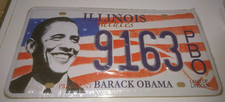 PLAQUE IMMATRICULATION LICENSE PLATE AMERICAINE USA ILLINOIS BARACK OBAMA PRESID