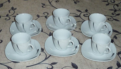 6 Espresso Tassen und Untertassen von Van Well LIMA