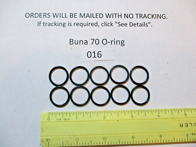 016 O-ring. 5/8'' ID x 3/4'' OD x 1/16'' thick. Buna-70.  Quan 10.
