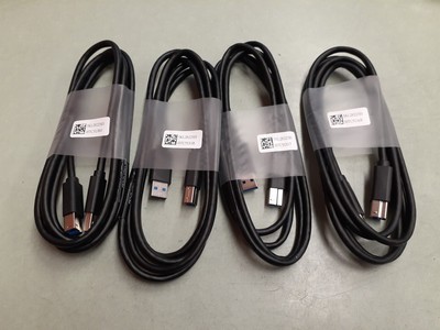 (4) Dell USB 3.0 Type A to B Male to Male Printer Scanner 5KL2E22501 Cable 6ft