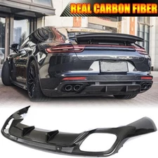 Fits Porsche Panamera 971 2017-19 REAL CARBON Rear Bumper Lip Diffuser Splitter