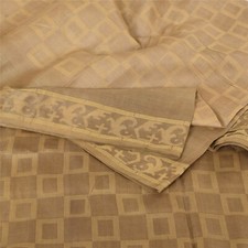 Sanskriti Vintage Indian Brown Sarees Pure Silk Woven Premium Sari Craft Fabric