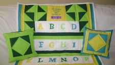 Child's Alphabet Quilt with Pillows and Personalized Name On Sale