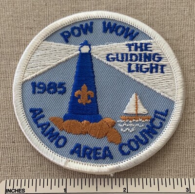 1985 ALAMO AREA COUNCIL Boy Scout Pow Wow PATCH The Guilding Light BSA Camp TX