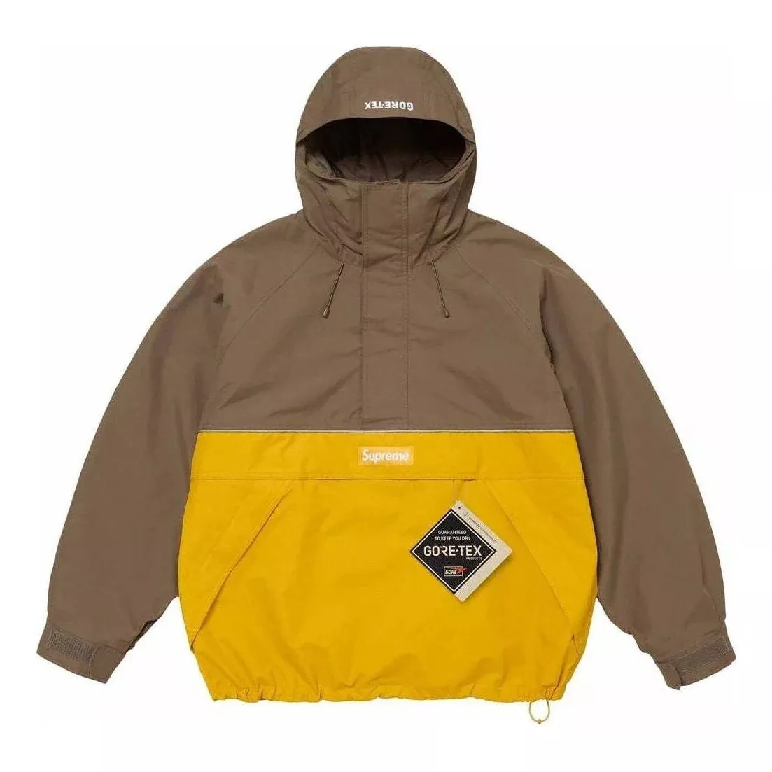 Pull Supreme GORE TEX anorak jaune marron taille L neuf
