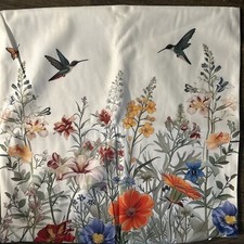 4 Garden Mixed Flowers Meadow Hummingbird Throw Pillow Case Cover HOME Decor 18  