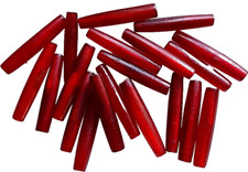 Beads, Buffalo Horn Hairpipe, 20 Pieces, 1.5 Inches, Red, 2.5 mm Beading Holes