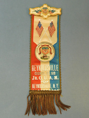 Jr O U A M Order of United American Mechanics Ribbon Reynoldsville NY