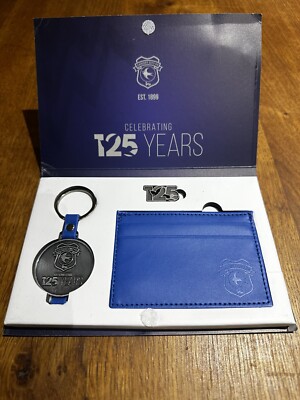 Cardiff City Celebrating 125 Years Pack. Key Ring, Card Holder and ...
