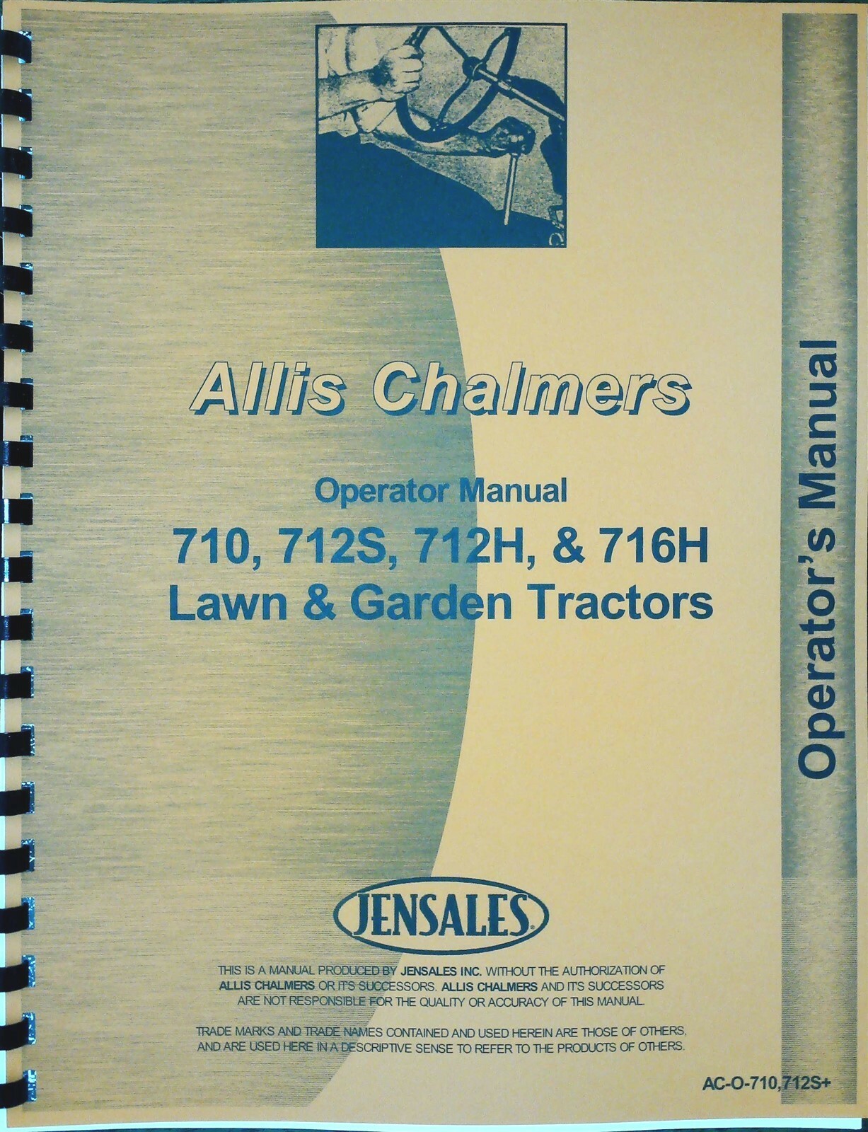 Allis Chalmers 712S 712H 710 716H Tractor Owners Operators Manual for Lawn & Garden