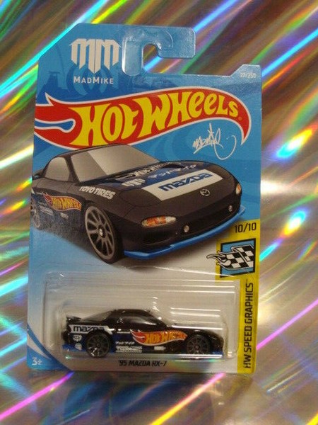 Hot Wheels´95 Mazda RX-7 2019 Speed Graphics 10/10 Long Card Ovp/Neu 1:64-image