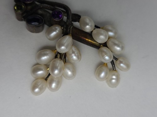 Beautiful Sterling Silver Amethyst Sapphire Peridot Pearl Pendant - Picture 4 of 9